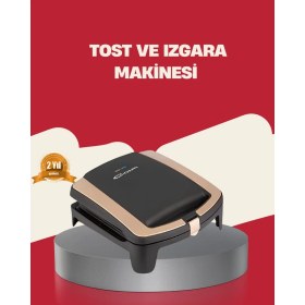 Resim Aesco Mey Ithalat® Tost Makinesi Yapışmaz Plaka 1500 Watt Güçlü Performans 