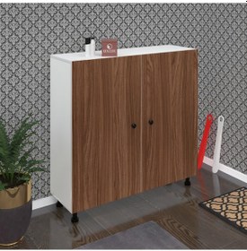 Resim Kenzlife Ayakkabılık Merkub6 Cvzbyz 98 100 32 Kapaklı 6 Raflı 30 Çift Ayakkabı Kapasitesi Ahşap 