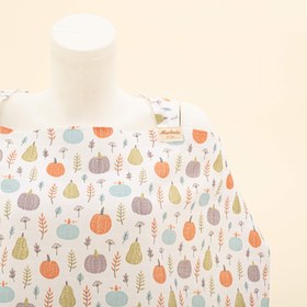 Resim Çift Katlı Muslin Emzirme Önlüğü - Yeşil Balkabağı 