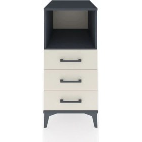 Resim Kronos Komodin Tek Raflı 3 Çekmeceli 44X59X96 Antrasit-Aytaşı 