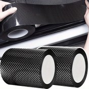 Resim 1 Rulo 3D Nano Karbon Lifli Araba Kapı Kenar Koruyucu, 3m Su Geçirmez Çizilme Dirençli Yapışkan Bant, Evrensel Darbeye Karşı Koruma Filmi, Ön Konum, Siyah 