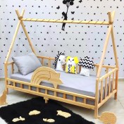 Resim MiniWood Nirvana Kuyruklu Yıldız Montessori Yatak Çocuk Karyola 