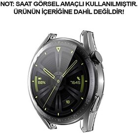 Resim Microsonic Huawei Watch GT3 46mm için Kılıf 360 Full Round Soft Silicone Şeffaf [Watch GT3 46mm ile Uyumlu Kılıf - Şeffaf] 