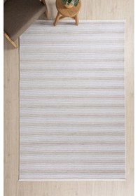 Resim Koza Halı Stripe Krem Kilim Kaymaz Taban Salon Oturma Odası Antre Halısı 33 Krem 