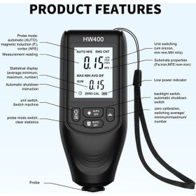 Resim Novahub Boya Kalınlık Ölçer Akıllı Araba Boya Test Cihazı 0-2000um, Yüksek Hassasiyetli 