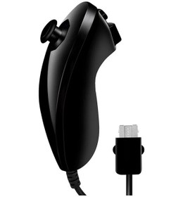 Resim Siyah-nunchuck Nunchuk Video Oyunu Denetleyicisi Uzaktan Nintendo Wii Konsolu İçin 5 Renk Ping 