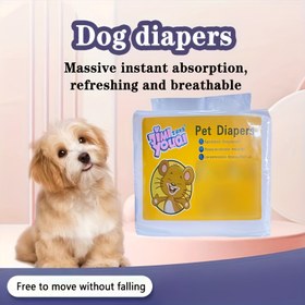 Resim 80 adet Kedi ve Köpekler için Tek Kullanımlık Bebek Bezi, Sızdırmaz, Yüksek Emici, Anında Kuru, Yumuşak ve Seyahat Dostu, Ayarlanabilir Yumuşak Bel Bandı Pet Bebek Bezi, Küçükten Büyük Kediler ve Köpekler için Uygun 