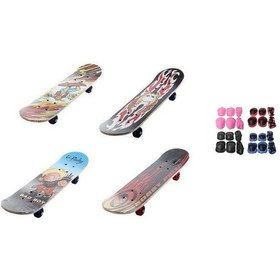 Resim Iç Bükey Kaykay Kay Kay + Korumalık Erkek Kız Kaykay Orta Boy Çok Renkli 