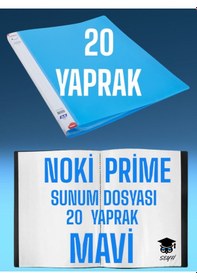 Resim 20 Yaprak Mavi A4 Sunum Dosyası Noki Prime Poşet Kalınlığı Yerli Üretim Çok Renkli 