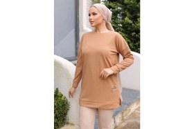 Resim Starseven Yeni Stil Bej Arma Detay Tunik 10020 
