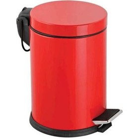 Resim Metal 3 Litre Pedallı Çöp Kovası Kırmızı 