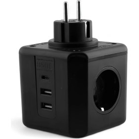 Resim 3 Prizli 2 USB + 1 Type-C Çocuk Termal Kısa Devre Akım Korumalı Topraklı Golyat Grup Şarj Fiş Priz 