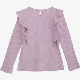 Resim Breeze Kız Çocuk Uzun Kollu Bluz Fırfırlı 4-8 Yaş, Açık Lila 