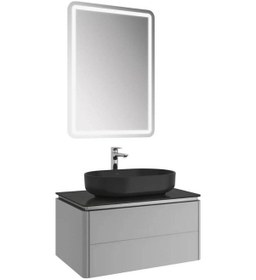 Resim Kale Lotus Banyo Dolabı Takımı 80 Cm Gri Gri 