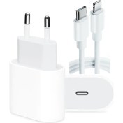 Resim Laggır Airpods (1. Nesil) Şarj Aleti 18W Adaptör + Usb-C - Lightning Kablo 