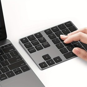 Resim Taşınabilir Şarj Edilebilir Kablosuz Dijital Klavye - Ofis ve Finansal Muhasebe Aracı ile USB Şarjı, 110mAh Pil, Tip-C Şarj, Siyah Tuşlar, Laptoplar & Mobil Cihazlar için Kompakt Tasarım, Mobil Cihaz Klavyesi | Modern Dijital Klavye | Dayanıklı Tuş Kapak Malzemesi 