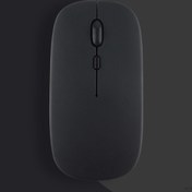 Resim Apple Macbook Şarj Edilebilir Sessiz Mouse Bluetooth + 2.4Hz Wifi Kablosuz Mouse Fare 