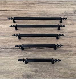 Resim Dekoraksesuar Vintage Mat Siyah Mobilya Dolap Çekmece Kulpu 