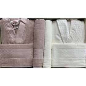 Resim Özdilek Elissa Aile Bornoz Takımı Bej - Krem 