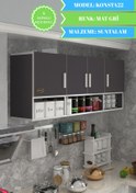 Resim Kenzlife Hazır Mutfak Konsta22 Gri 060*150*22 Mutfak Banyo Dolabı Kapaklı Raflı 