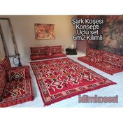 Resim Kilimkosesi Şark Köşesi Takımı 6 M2 Kilimli Anadolu Modeli Üçlü Konsept 
