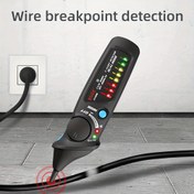 Resim 1 adet BSIDE Temassız Voltaj Dedektörü, 3 Renkli 8-LED Göstergeli Profesyonel Akıllı Test Kalemi, Analog Ekran, Pil Güçlü, Canlı/Faz Tel Kırılma Noktası Algılama, Süreklilik Ölçer - Plastik Malzeme, Çalışma Voltajı ≤36V (Pilsiz) 