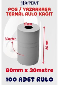 Resim Hattat Termal Pos Rulo 100 Adet Rulo 80 MM x 30 M 