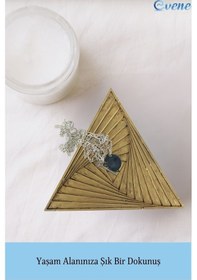 Resim Dekoratif Kase Takı Kutusu Yüzük Kolye Kutusu Mum Tabağı Takı Organizer Üçgen - Altın Eskitme 