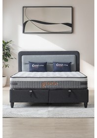 Resim Gisela Modeli Full Ortopedik Çift Kişilik Pedli Yataklı Baza Ve Başlık Takımı 3 Lü Set 160 x 200 