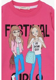 Resim Breeze Kız Çocuk Tunik Baskılı Cepli 3-8 Yaş, Pembe 