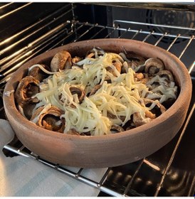 Resim Toprak Mantar Güveci 22 x 4 CM Kahverengi 