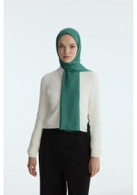 Resim Mirsoy Scarf İpeksi Jakar Şal Kırlangıç Desen Benetton Yeşili 