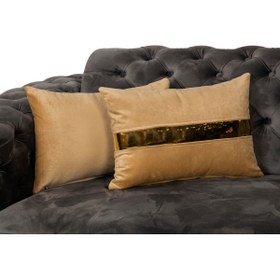Resim RENKLİ EV TASARIM 35x50 Cm Vizon Gold Ayna Detaylı Içi Dolgu Elyaf Gizli Fermuarlı 