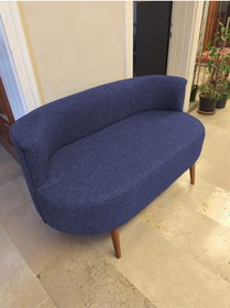 Resim Azra Mobilya Sydney Çay Seti Koltuk Takımı Keten Kumaş 2+1+1 Ceviz Ayak Modern Salon & Ofis Takımı Krem Mavi 