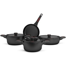 Resim Aryıldız Brantley 7 Parça Tencere Seti Siyah 