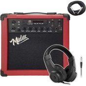 Resim AyrStore MGA-25RDBT-HD ŞARJLI Elektro Gitar Amfisi 25 Watt USB Bluetooth Distortion Kulaklık ve Kablo 
