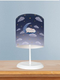 Resim Mekta Home Bebek Ve Çocuk Odası Ayda Uyuyan Kuzu Desenli Abajur 