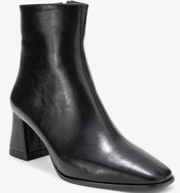 Resim Luvi Shoes Arven Siyah Cilt Kadın Kalın Topuklu Bot Siyah-Cilt 