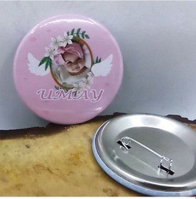 Resim Melek Konsepet Bebek Mevlüdü Rozeti Resimli Metal 6 Cm İ 10 Adet 