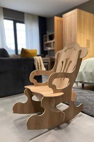 Resim Arion Sandalye |%100 MDF | Sallanabilir ve Dayanıklı Çocuk Sandalyesi | Ahşap Renk 