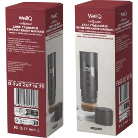 Resim WELLQ Wellpresso Taşınabilir Şarjlı Espresso Kahve Makinesi 