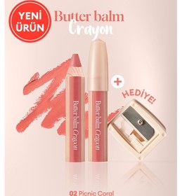 Resim Clio Kremsi Renkli Dudak Balmı + Kalemtıraş Clio Butter Balm Crayon 002 Picnic Coral 002 
