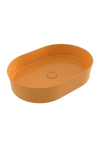 Resim Bocchi Sottile Slim Line Tezgah Üstü Elips Lavabo Parlak Sarı 55 x 38 CM 