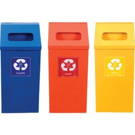 Resim Şengülerticaret Fkn Üçlü Boyalı Kare Geri Dönüşüm Çöp Kovası Diğer 