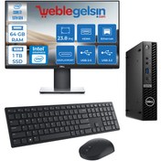 Resim Dell Optiplex 7010MFF Intel Core i7 13700T 64GB 1TB SSD Freedos 23.8 Monitör Mini Masaüstü Bilgisayar 7010Pİ7 N007O7010MFFPUBM11 