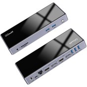 Resim Qgeem QG-D6902 All in One Çoğaltıcı Type-C Hub Docking Station 4K-5K Displayport HDMI Destekli 