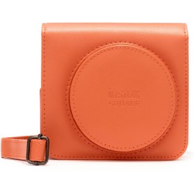 Resim Fujifilm Instax SQ1 Terracotta Turuncu Fotoğraf Makinesi 10lu Kare Film Deri Kılıf Pleksi Çerçeve ve Kıskaçlı 