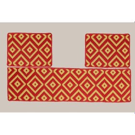 Resim Oto Koltuk Kılıfı Çift Taraflı Yıkanabilir Araba Takımı Kilim Sarı-kırmızı Renk Fiat,renault,ww 