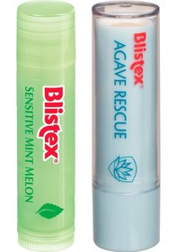 Resim Blistex Agave Rescue Dudak Bakım Kremi 3.7 G + Sensitive Mint Melon Dudak Bakım Kremi 4.25 G 