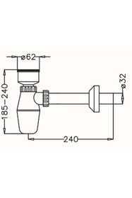 Resim JAPAR PİSUAR SİFONU TASLI Ø 32 LİK ÇIKIŞLI 